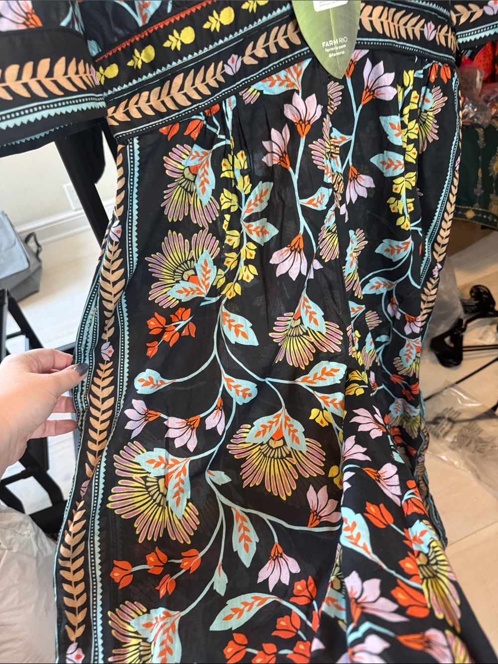 FARM Rio Flowery Black Cotton Jumpsuit - Picture 8 of 10